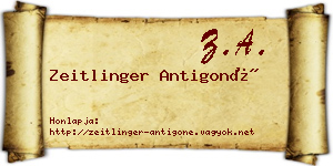 Zeitlinger Antigoné névjegykártya
